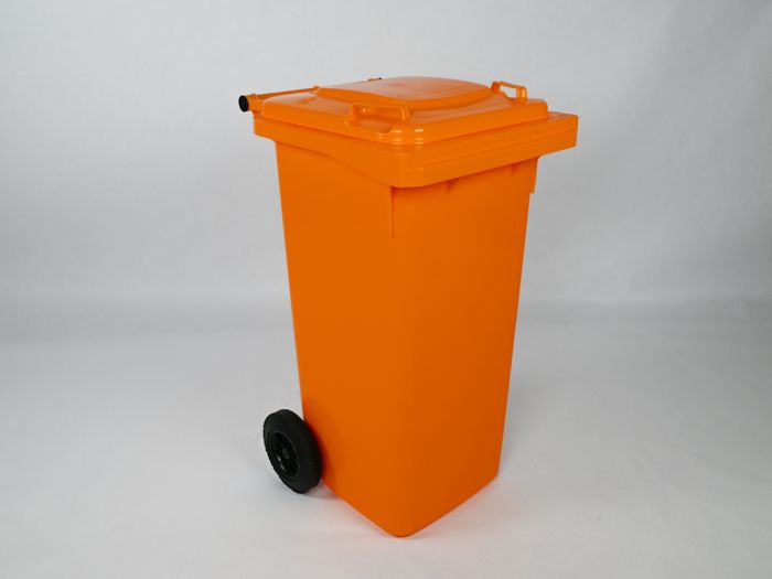 Contenedor 120 L, 2 ruedas, naranja