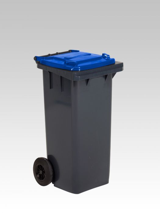 Contenedor 120 L, 2 ruedas, gris oscuro/ azul