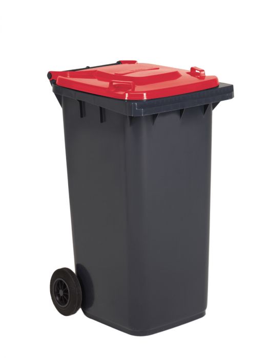 Contenedor 240 L 2 ruedas gris oscuro/ rojo