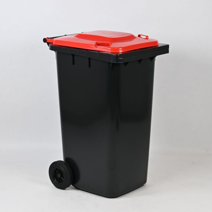 Contenedor 240 L 2 ruedas gris oscuro/ rojo