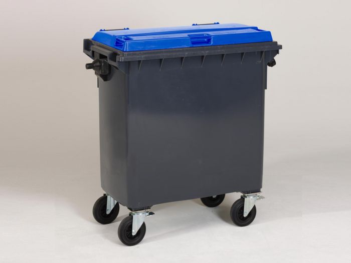 Contenedor 770 l., 1210x765x1350 mm gris oscuro/ azul