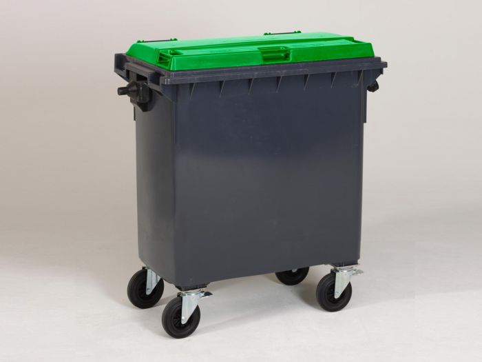 Contenedor 770 l., 1210x765x1350 mm gris oscuro/ verde