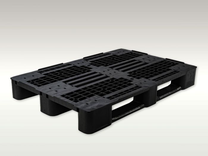 Palet de plástico ESD 1200x800x145 mm con 3 patines