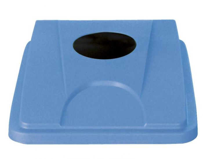 Tapa con inserción redonda 453x328x70 mm azul