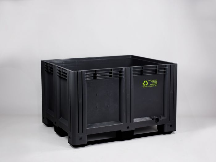 Caja-palet 610 L Reciclada, 1200x1000x760 mm, 3 patines reciclado