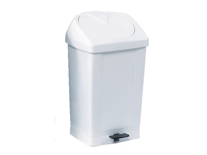 Contenedor 60 L con pedal blanco