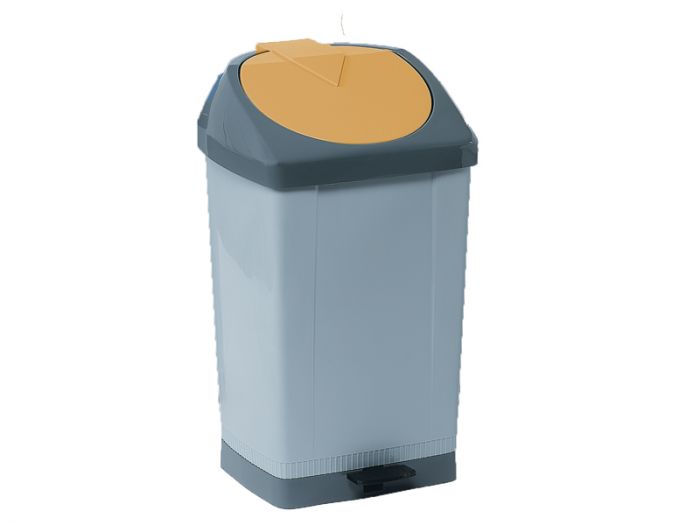 Contenedor 58L c pedal gris/amarillo