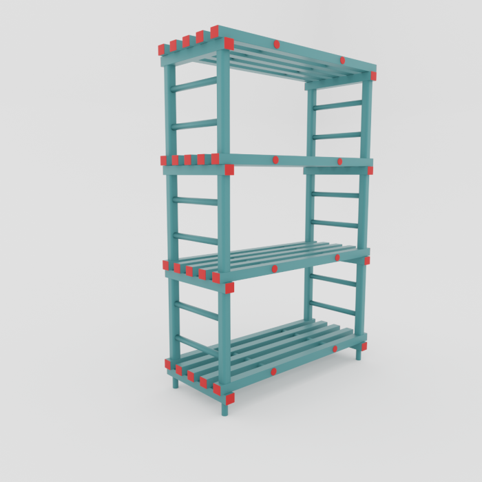 Estantería en HDPE 100x50x182 com com 4 estantes