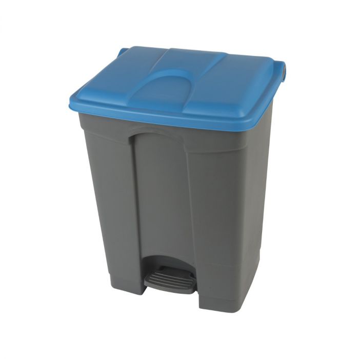 Contenedor com pedal 70 L 500x410x670 gris c tapa azul