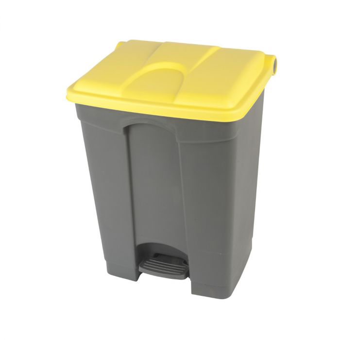 Contenedor com pedal 70 L 500x410x670 gris c tapa amarillo