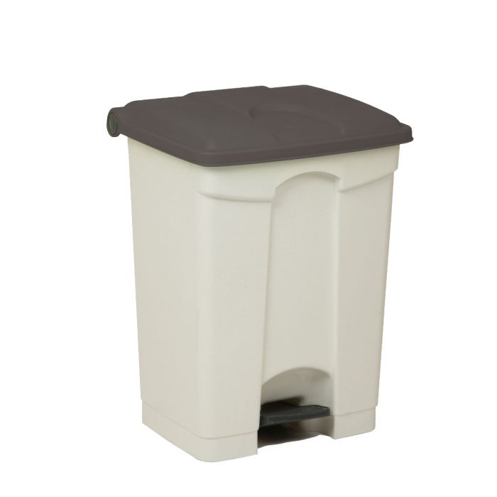 Contenedor com pedal 70 L 500x410x670 blanco c tapa gris