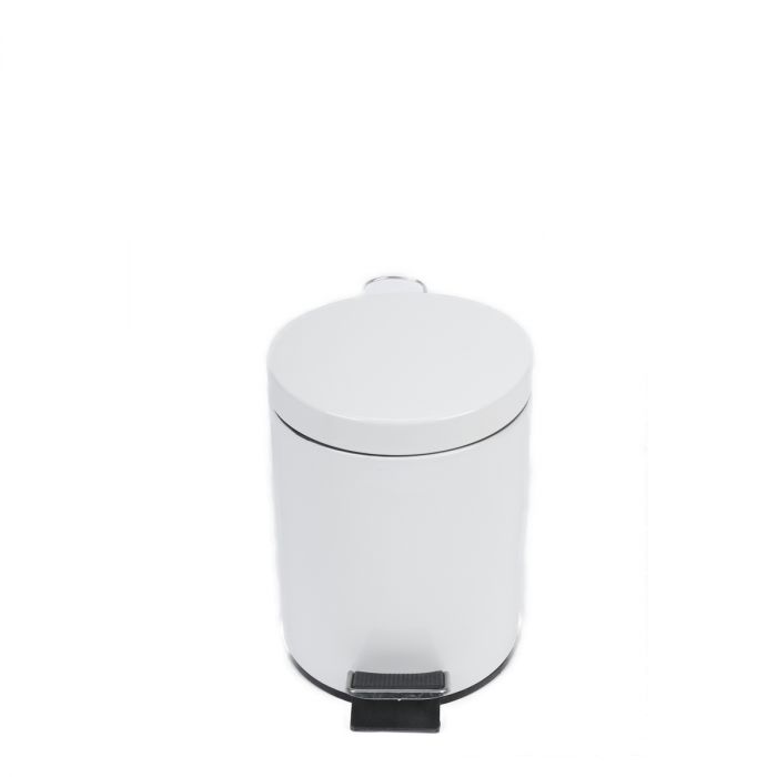 Cubo inox com pedal 5 L ø203x284 mm blanco