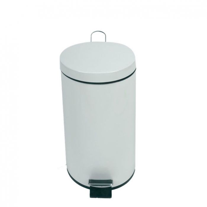 Balde de acero con pedal, 20 lt, ø 292x445 mm, blanco