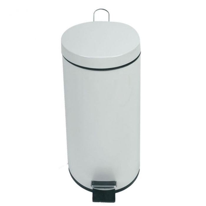 Cubo inox com pedal 30 L ø292x640 mm blanco